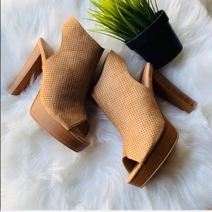 Tan Peep Toe Booties